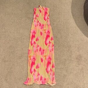 MICAS Strapless Floral Dress - Pink and Yellow